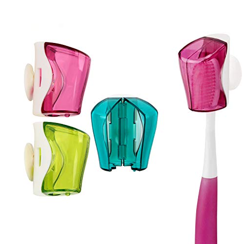 Toothbrush Holder Case with Suction Cup, 3 Pcs