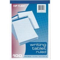 Top Flight Writing Tablet, White, 100 Sheets