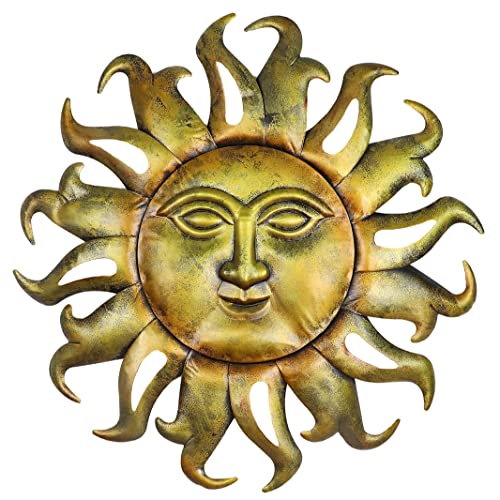 TOPIA 21in Metal Sun Wall Decor