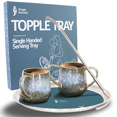 Topple Tray Folding Handle Metal Serving Tray