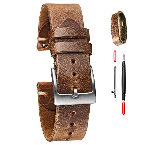 Torbollo 21mm Leather Watch Strap for Men