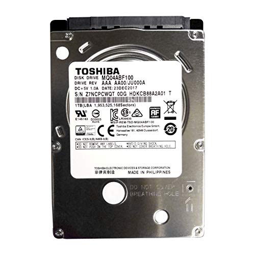 Toshiba 1TB 5400rpm Sata 7mm 2.5in Hard Drive