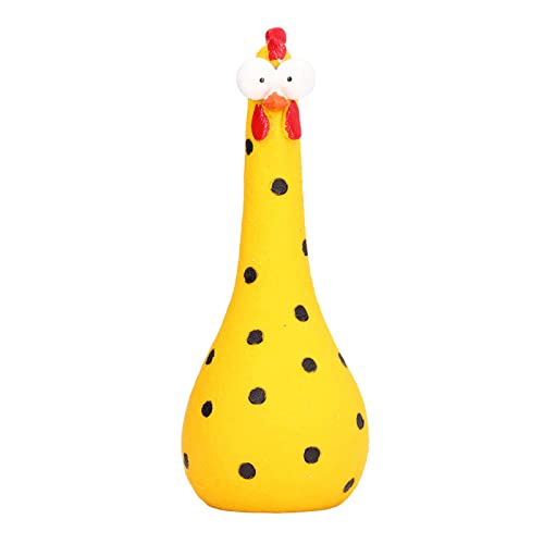 TOTITOM Chicken Statue Silly Chicken Decor Resin Statue Ornaments with Long Neck Handmade Unique Ornament for Home Garden Backyard Decoration(Yellow)