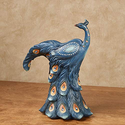 Touch of Class Elegant Peacock Decorative Vase Blue