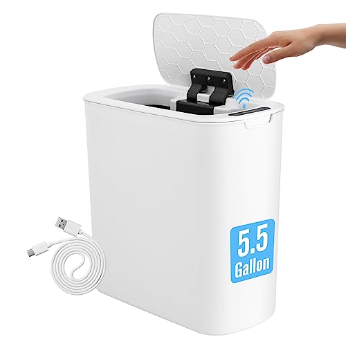 Touchless Bathroom Trash Can with Lid