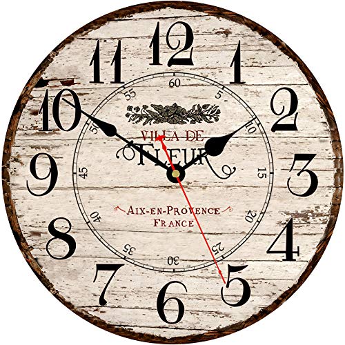Toudorp 14 Inch Wall Clock - French Country Style Silent Wall Clock