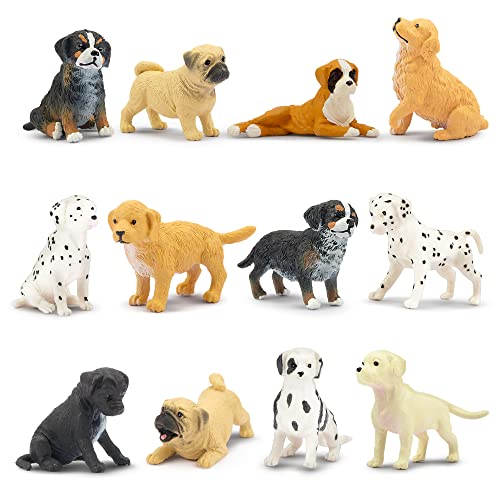 Toymany 12PCS Mini Dog Figurines Playset