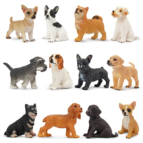 Toymany 12PCS Mini Dog Figurines Toy Set