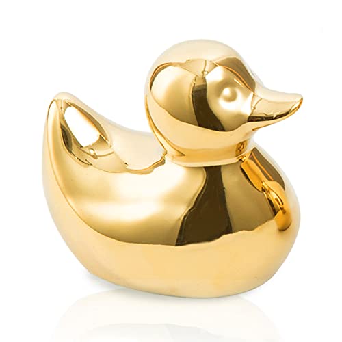 TQUPT Golden Ceramic Duck Figurines