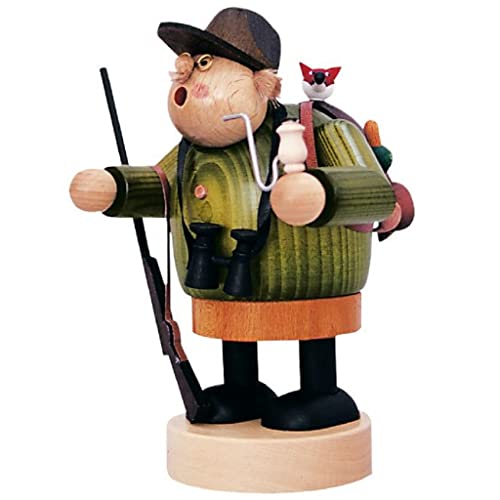 Traditional German Holiday Decor: KWO Hunter Smoking Man Figurine