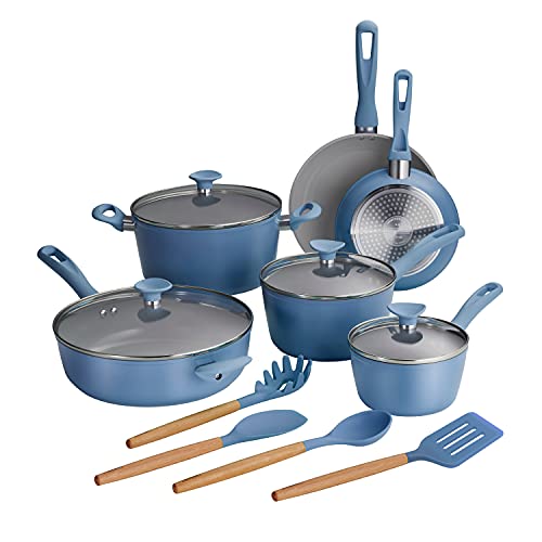 Tramontina 14-Piece Cookware Set (Blue)