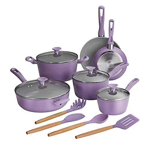 Tramontina 14-Piece Purple Cookware Set
