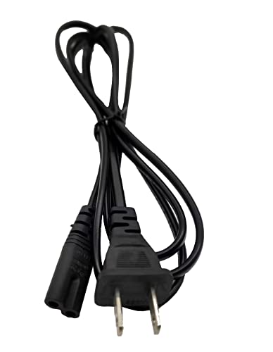 Traovien AC 2 Prong Power Cord 5FT Wall Plug 2-Slot TV Power Cable