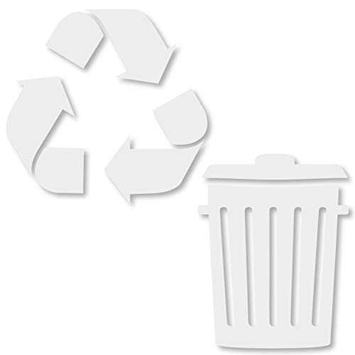 Trash and Recycle Sticker Logo Style Symbol - Contour Cut Decal Sticker