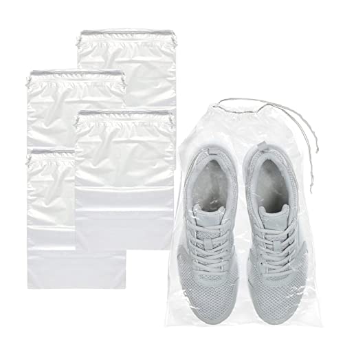 Travel Shoe Bags - Set of 50 Clear Drawstring Bags