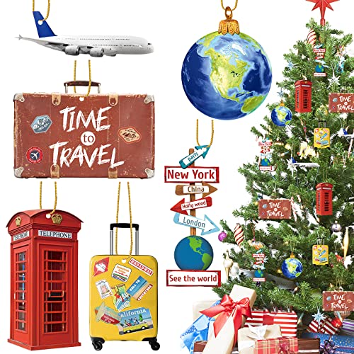 Travelers Ornaments Christmas Tree Decoration - 36 Wooden Pieces