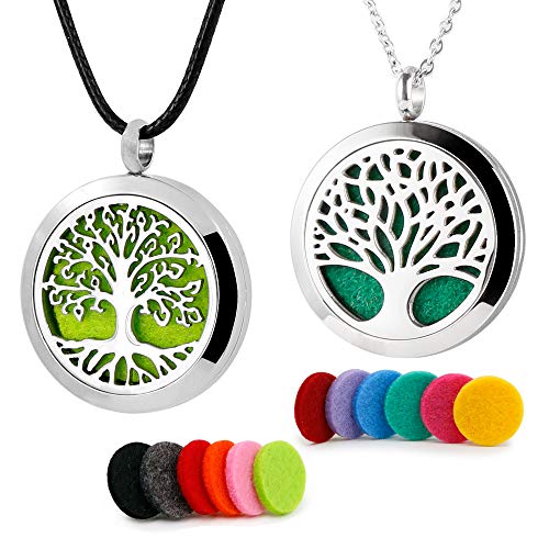 Tree of Life Aromatherapy Oil Diffuser Necklace Set