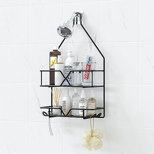 TreeLen Hanging Shower Caddy - Black Bathroom Shower Organizer