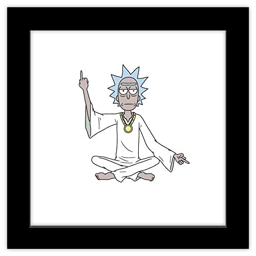 Trends International Gallery Pops Cartoon Network Rick and Morty - Spiritual Leader Rick Wall Art Wall Poster, 12" x 12", Black Framed Version