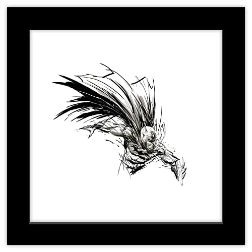 Trends International Gallery Pops DC Comics Batman - Dark Knight Sketch Wall Art Wall Poster, 12" x 12", Black Framed Version