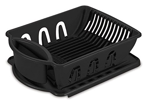 Tribello Sink Dish Drying Rack - Heavy Duty Plastic Drainer with Drainboard