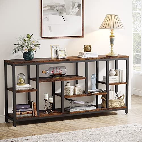 Tribesigns Sofa Table with Storage Shelves