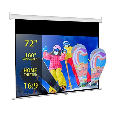 TRMESIA Pull Down 72-inch Manual Projection Screen