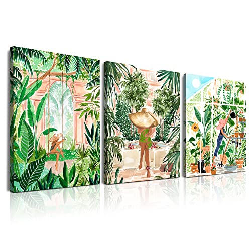 Tropical Wall Art: Bohemian Plant Poster Decoration - 3PCS 12x16 inch