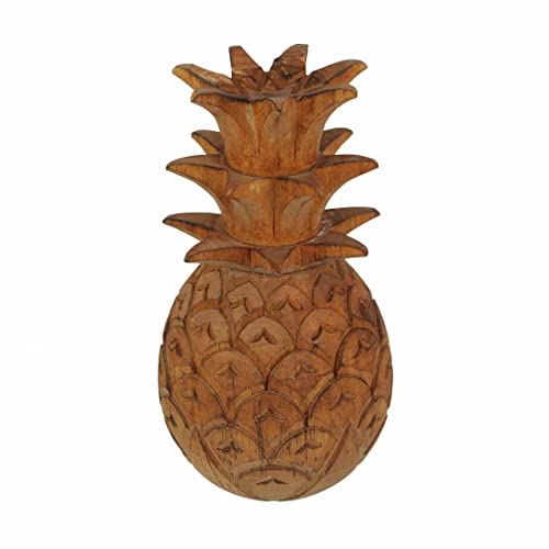 Tropical Wood Pineapple Tabletop Decorative Statue