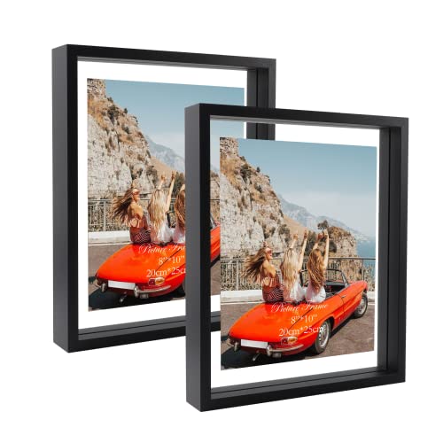 Trwcrt 8x10 Floating Picture Frame - Double Glass Display