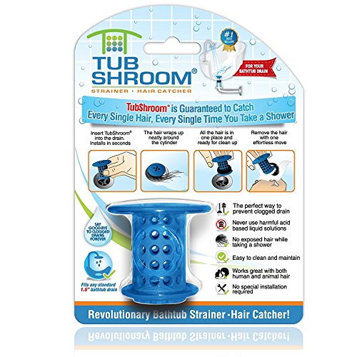 TubShroom Drain Protector Hair Catcher/Strainer/Snare, Blue