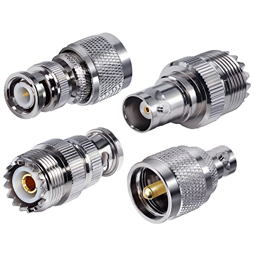 TUOLNK 4pcs PL259 SO239 to BNC Adapter Coax Cable Connector