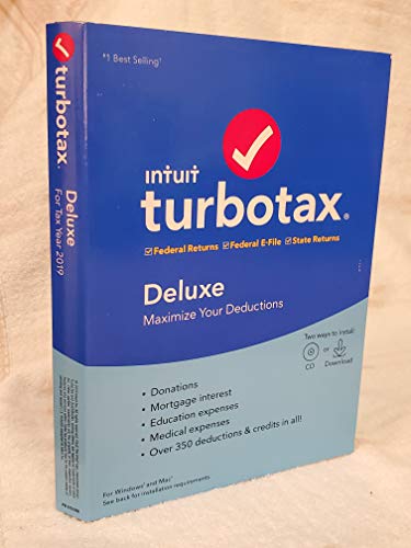Turbotax 2019 Deluxe Tax Software CD