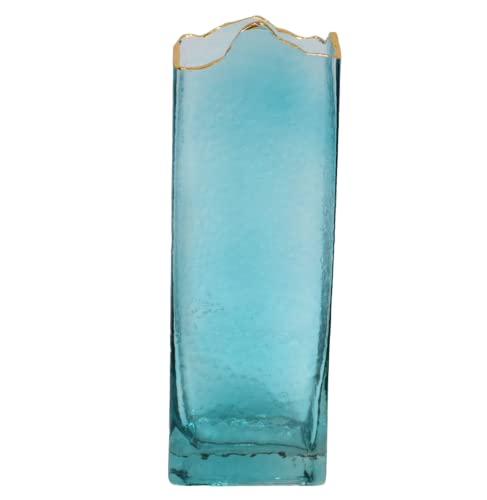 TVP Glass Square Vases - Elegant Turquoise Decor for Flowers