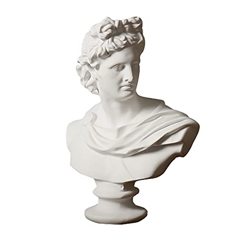 TYBBLY Greek Apollo Statue Head Decot White Apollo Bust Resin Sculpture