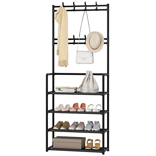 UDEAR 4-Tier Coat and Shoe Rack