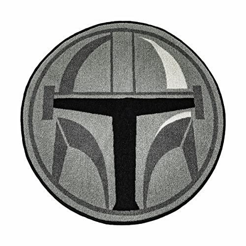 Ukonic Star Wars Mandalorian Helmet Round Area Rug