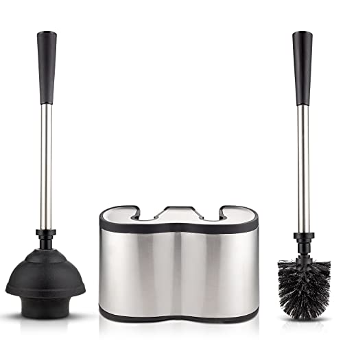 UMIEN™ Toilet Brush and Plunger Set - Modern and Sleek Bathroom Cleaning Accessories