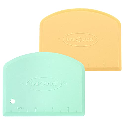 Unicook Dough Scraper - Flexible Bowl Scraper and Pastry Cutter, Multipurpose Kitchen Tool