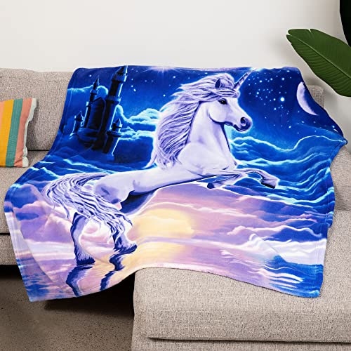 Unicorn Fleece Blanket for Bed