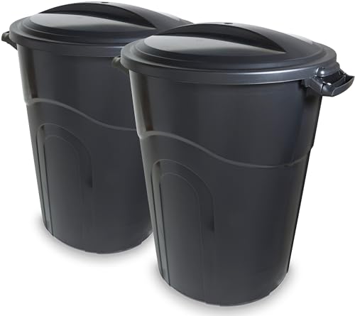 United Solutions Outdoor Garbage Can, Black, Easy to Carry