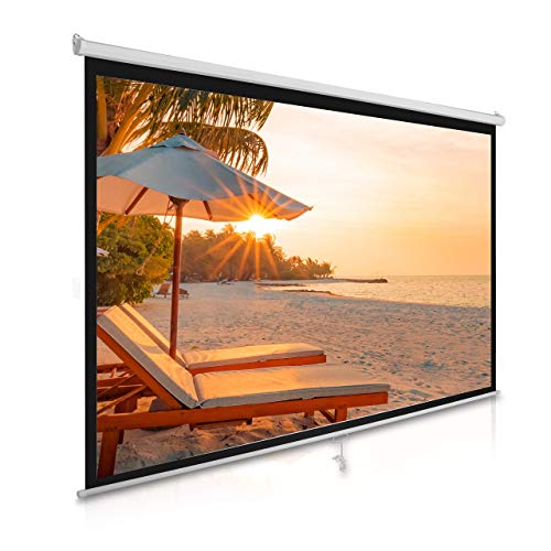 Universal 100-inch Roll-Down Pull-Down Retractable Manual Projection Screen