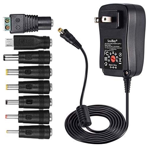 Universal AC/DC Adapter with 8 Selectable Tips