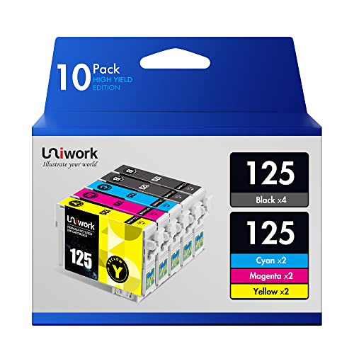 Uniwork Ink Cartridge Replacement for Epson 125 T125