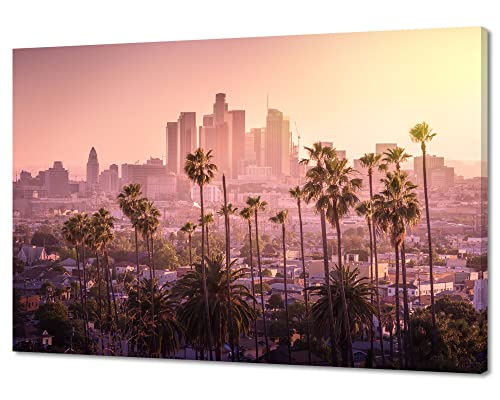 uoppoum Los Angeles Skyline Wall Art, California City Wall Decor Canvas Printing