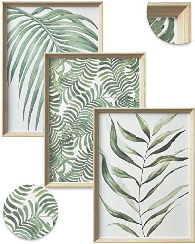 UPWOIGH Framed Green Palm Leaves Canvas Wall Art