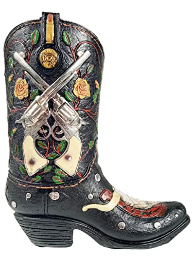 Urbalabs Western Cowboy Boot Vase Piggy Bank