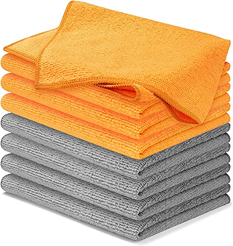 USANOOKS Microfiber Cleaning Cloth - High Performance, Ultra Absorbent, Streak-Free Mirror Shine (Pack of 8)