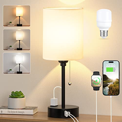 USB C and A Ports Bedroom Lamps