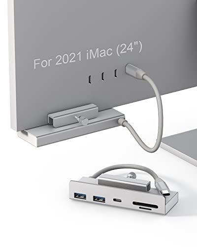 USB C Hub for iMac 24 Inch 2021 Gen2 10Gbps iMac Adapter - Multiport Clamp iMac USB Hub